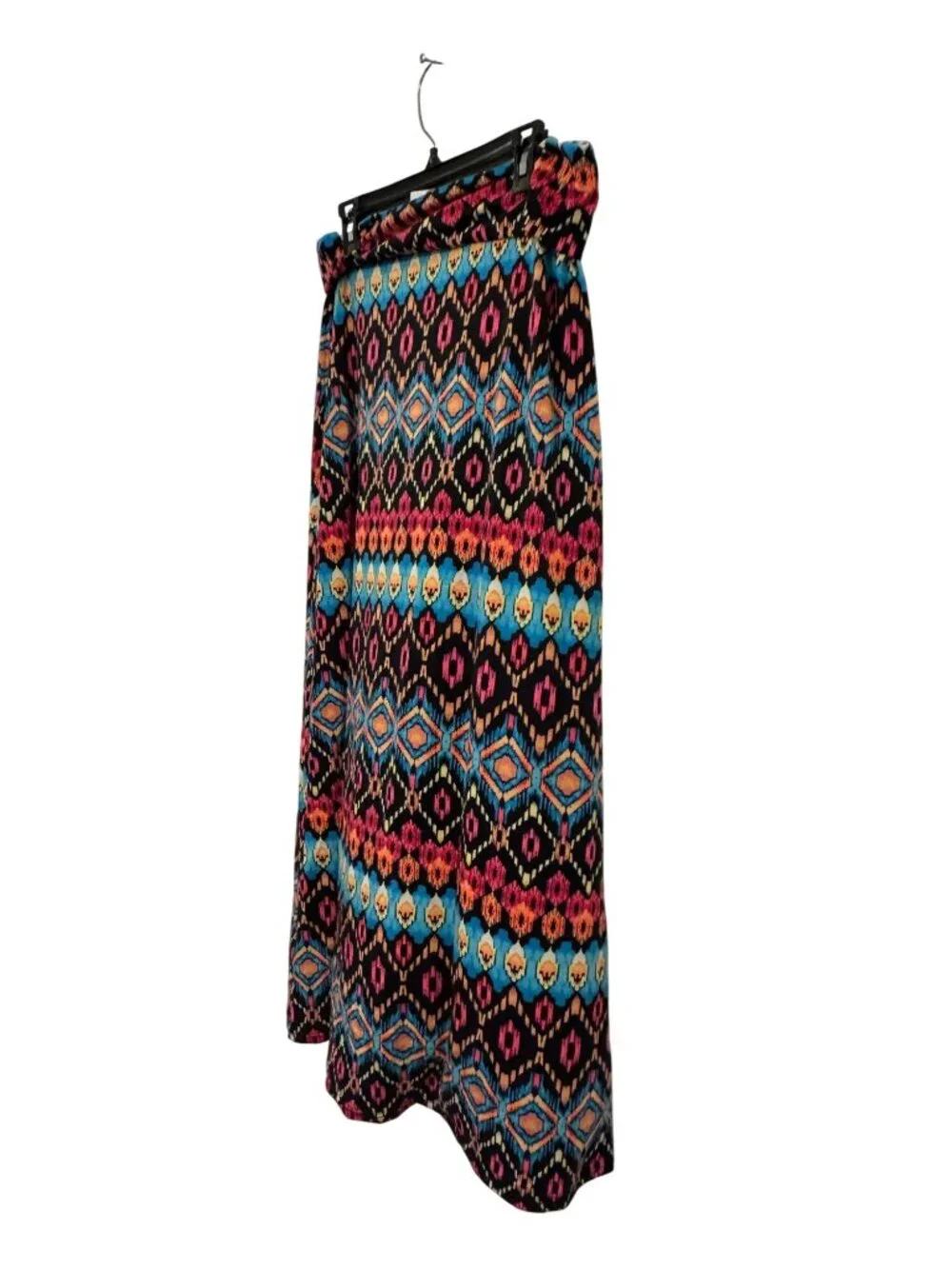 Brat Star Womens Maxi Skirt Geometric Pattern Elastic Waist Multicolor Size L - Picture 7 of 7